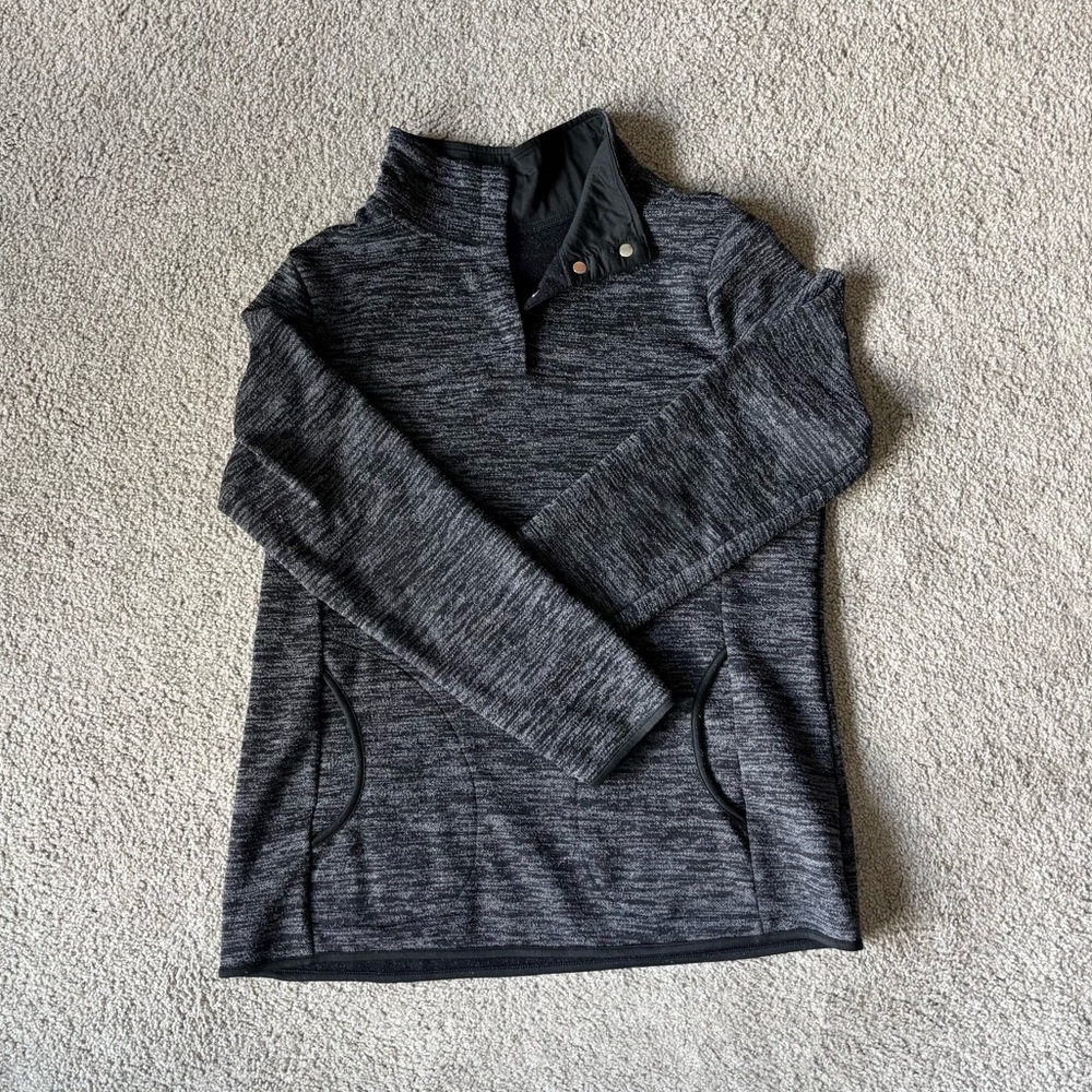 Charcoal Gray Quarter-Snap Pullover